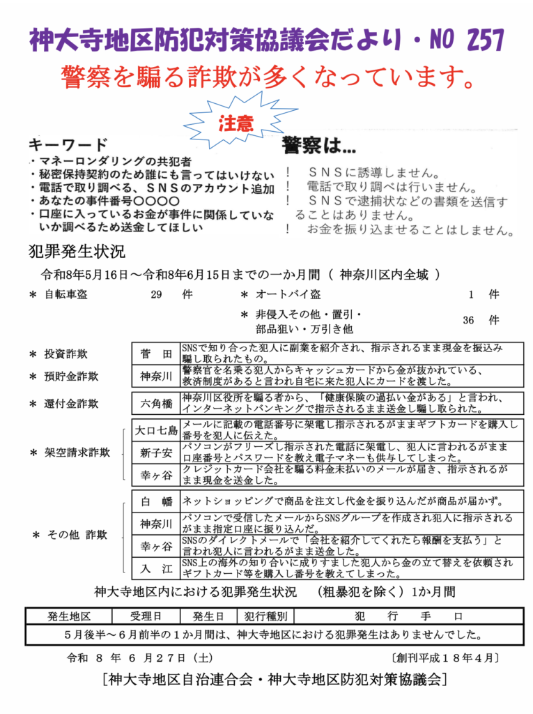 防犯対策協議会だよりNo.257